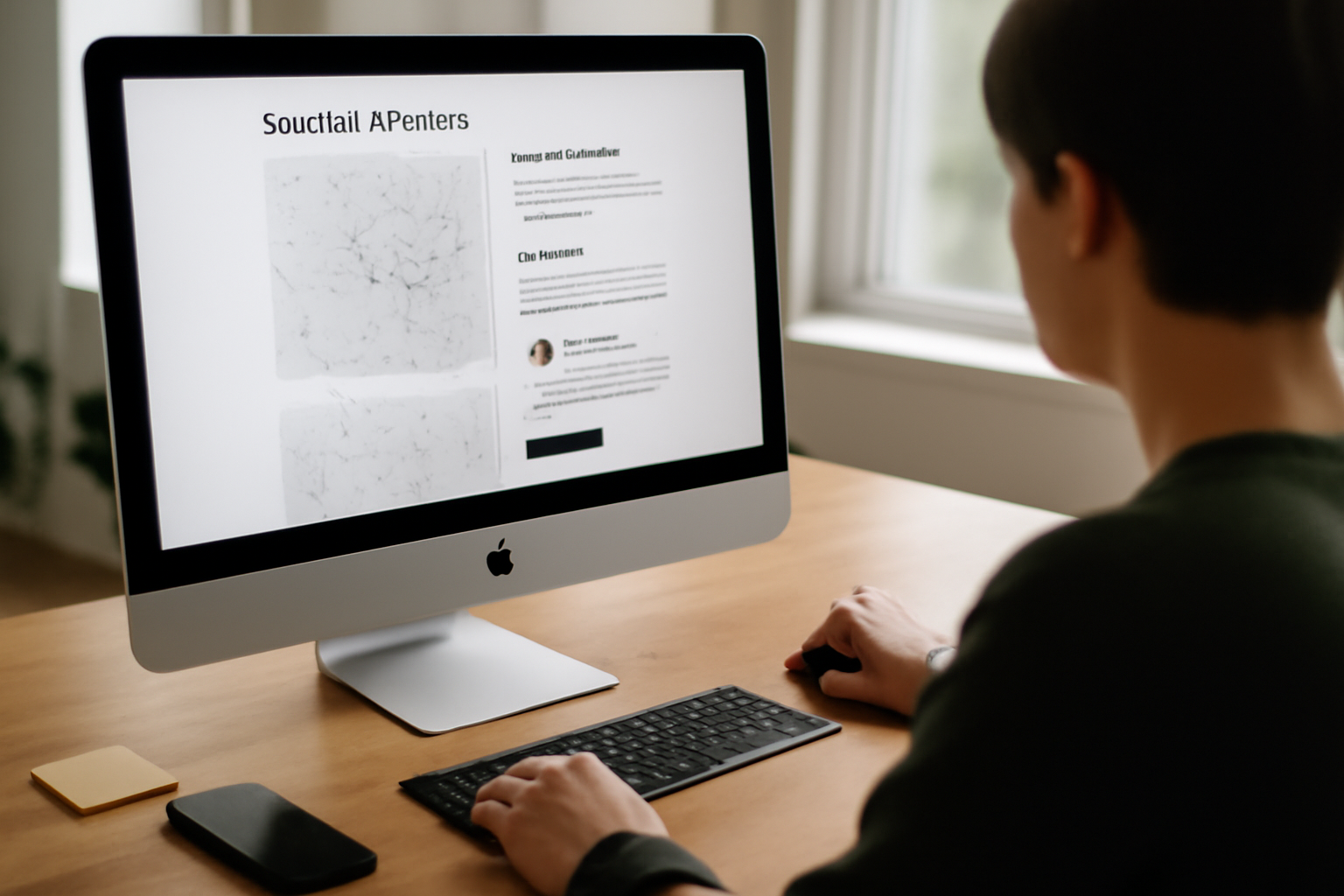 Capture réaliste d'une page de service locale avec sections FAQ, zones desservies et témoignages clients