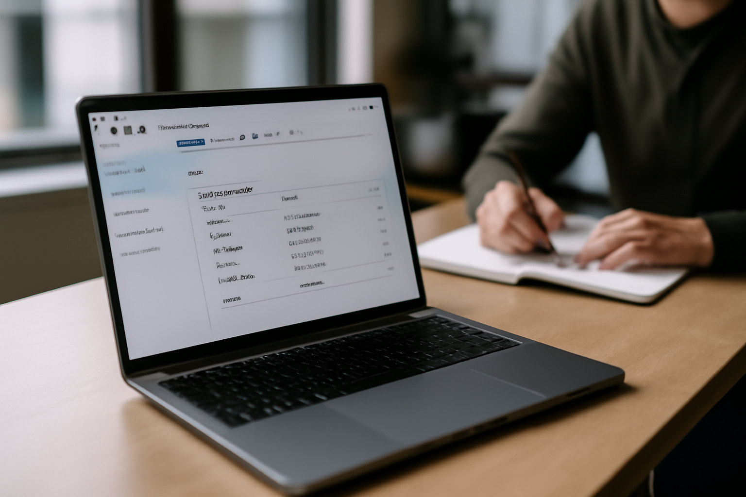 Écran d’ordinateur affichant l’interface Google Business Profile avec mise à jour d’horaires et catégories