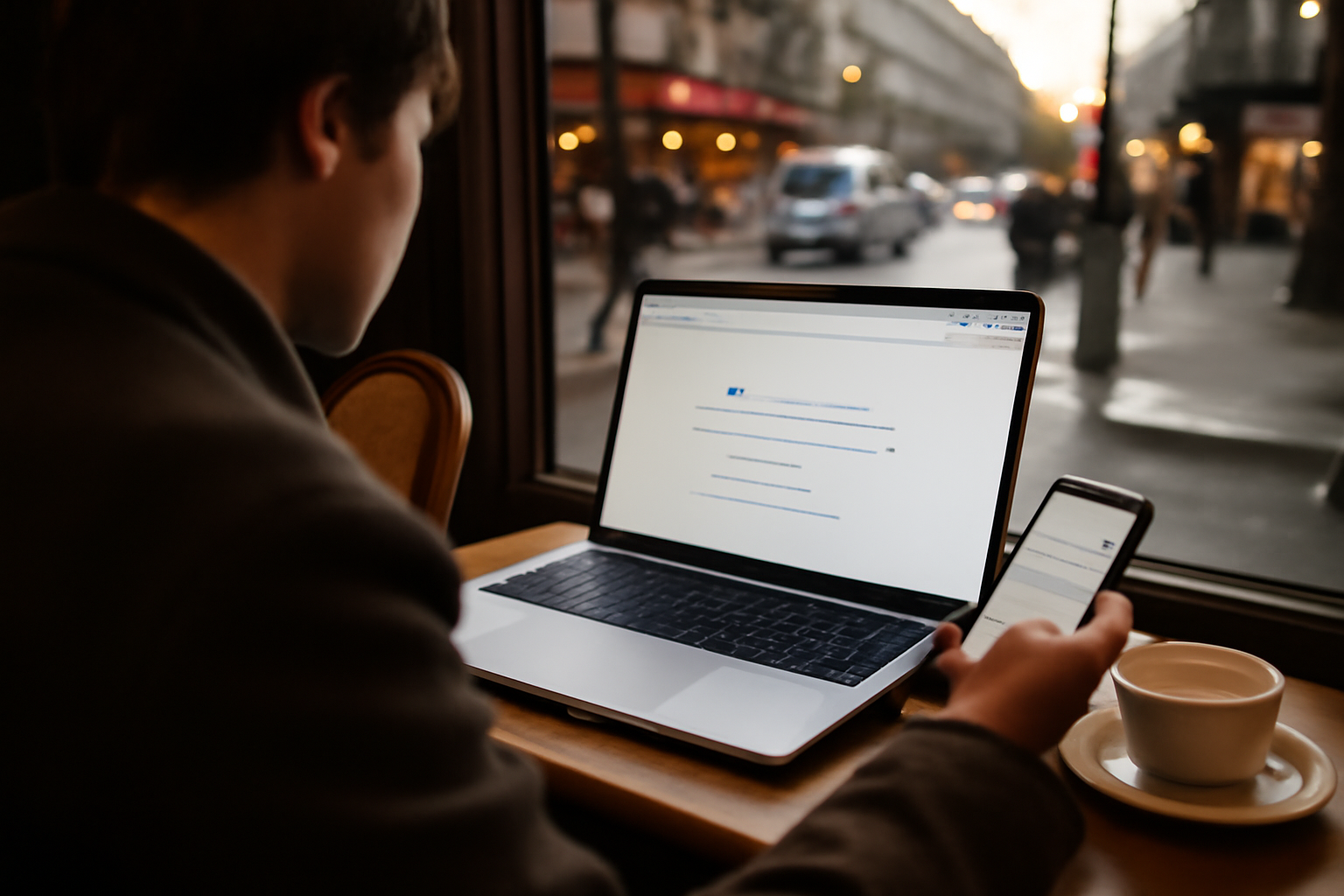 moteur de recherche alternatif sur écran en France, rue avec signalétique locale
