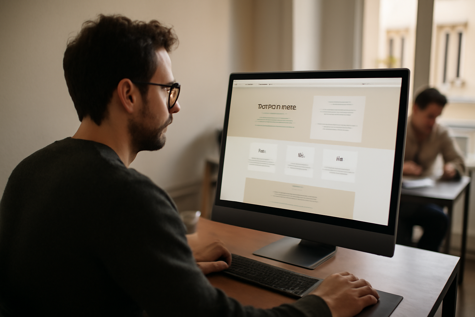 exemple page web sur écran d’ordinateur en atelier web