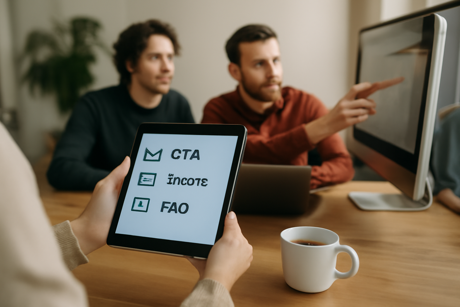 exemple page web et checklist sur tablette en agence