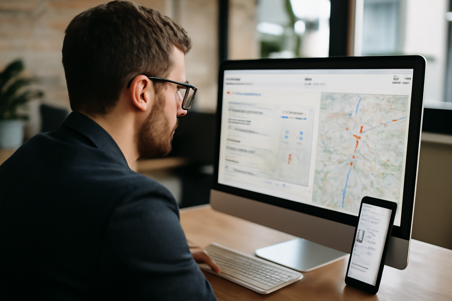 gafam de google sur un écran avec interface Google Search et Google Maps