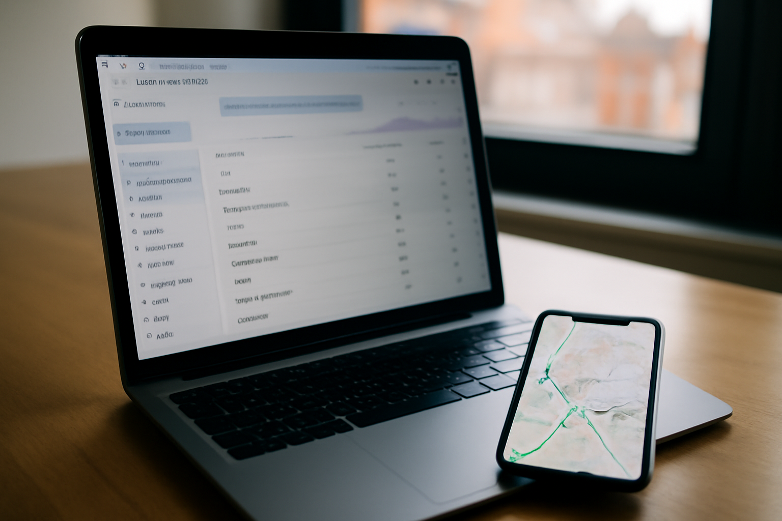 capture réaliste d’un tableau de bord Search Console avec requêtes locales