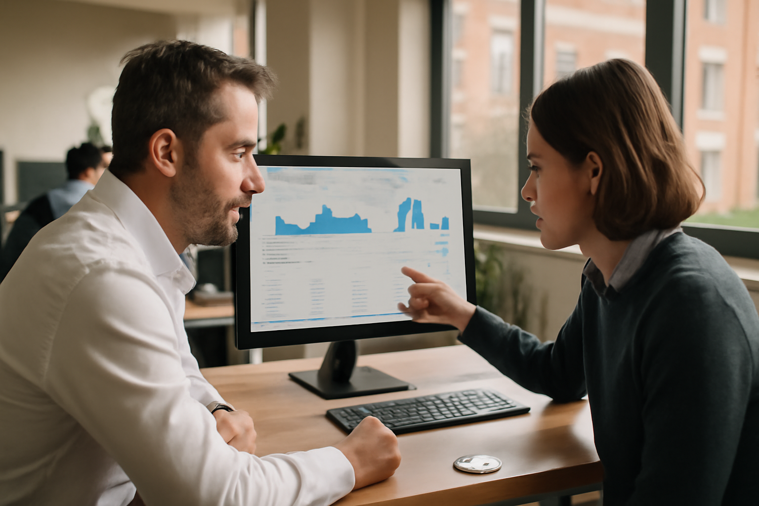 outils d'analyses sur un écran de tableau de bord en entreprise