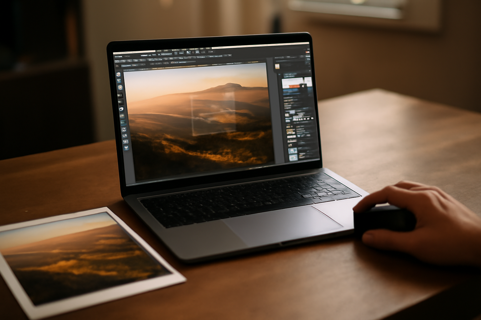 remove filigrane photoshop : retouche sur ordinateur avec Photoshop, sélection autour d’un texte filigrané