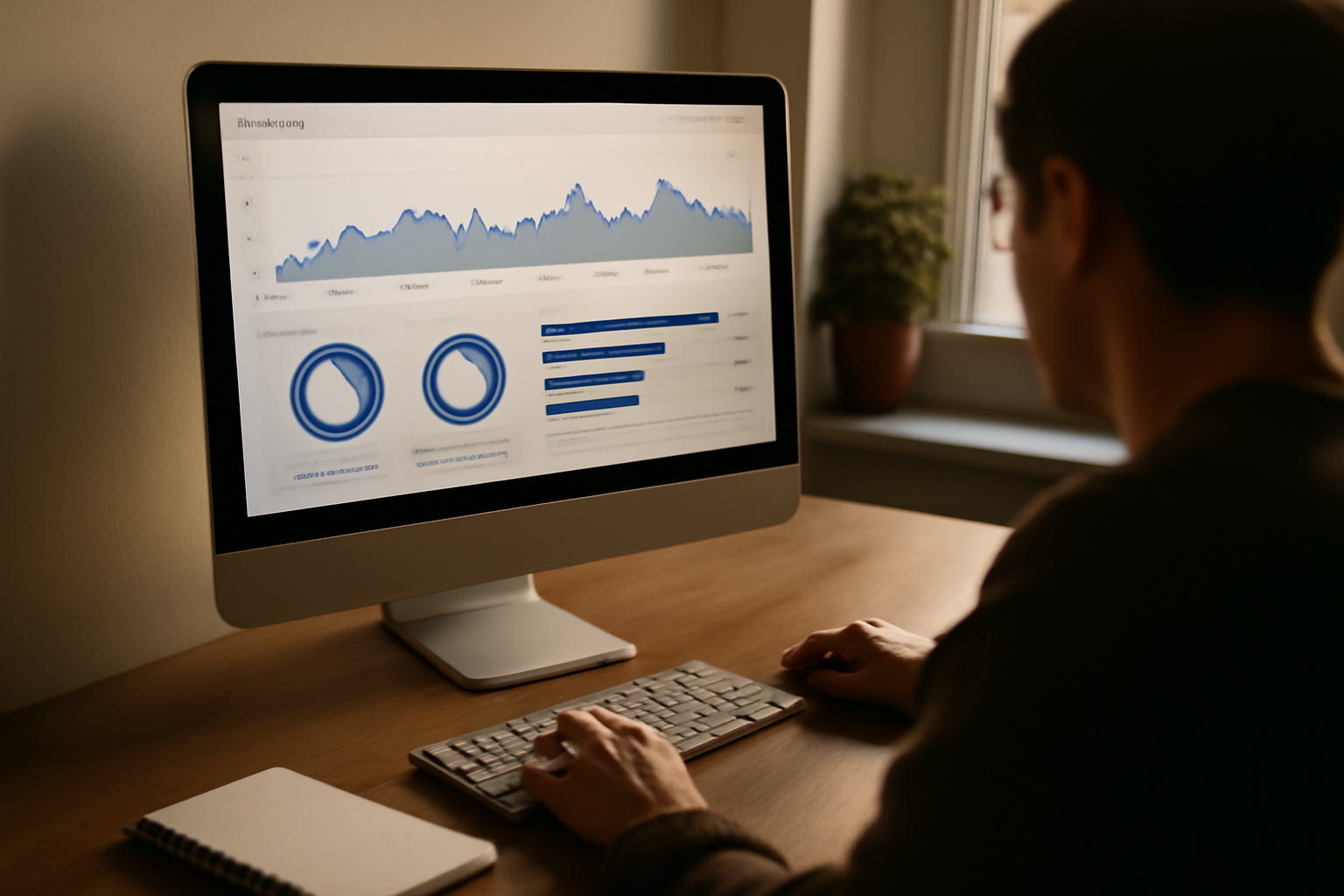 web analytics sur un écran d’ordinateur avec rapports et tableaux de bord