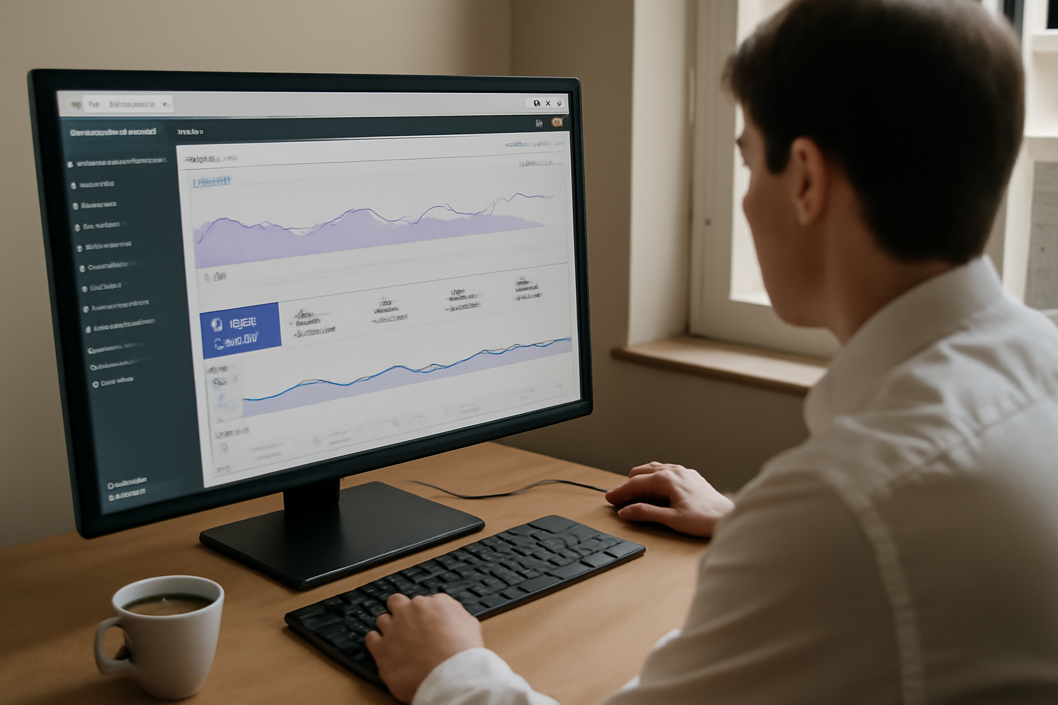 apparaitre dans google : équipe vérifiant Search Console sur un ordinateur dans un bureau en France