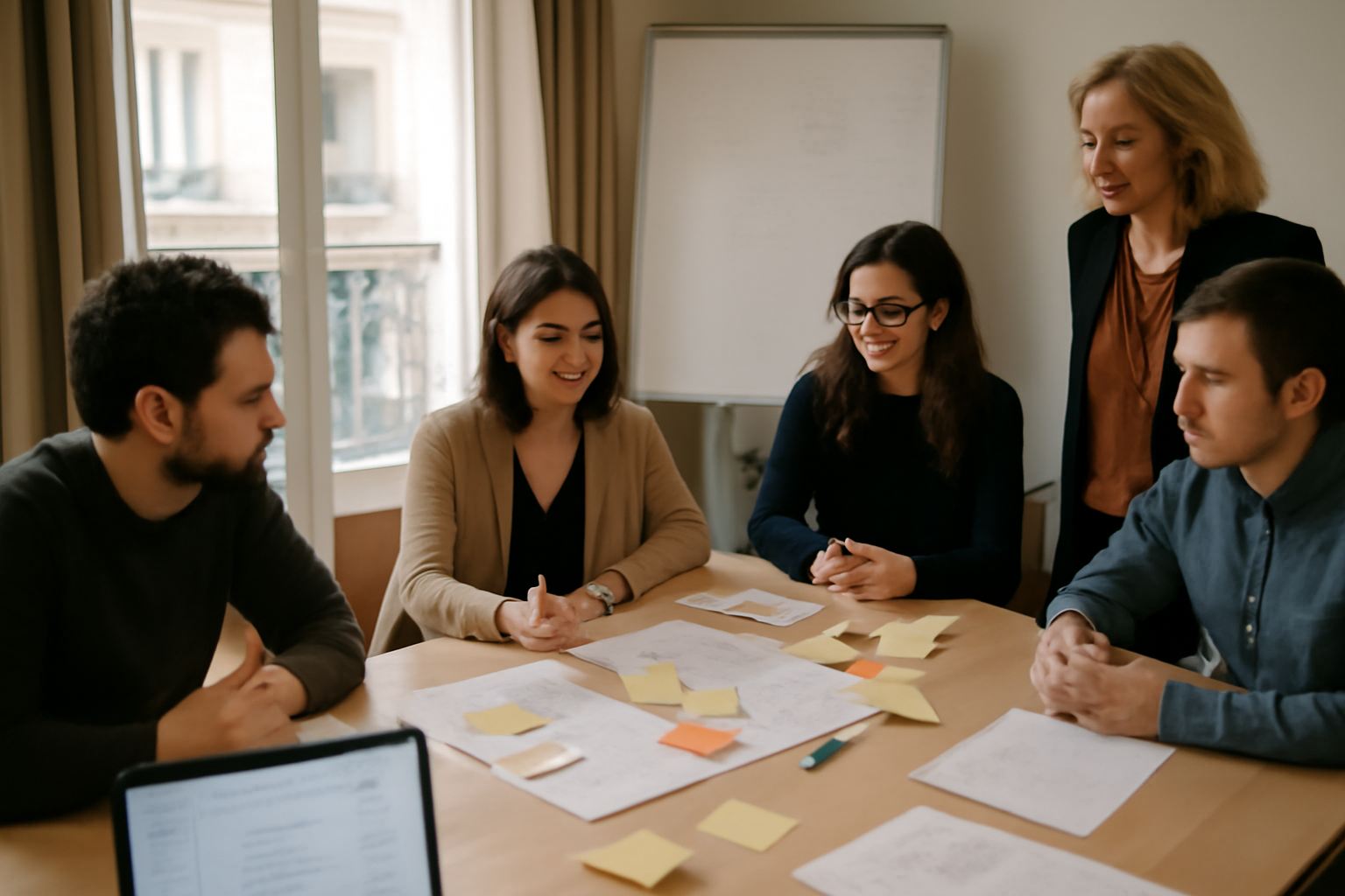 carte d'empathie sur une table de travail en atelier UX à Paris