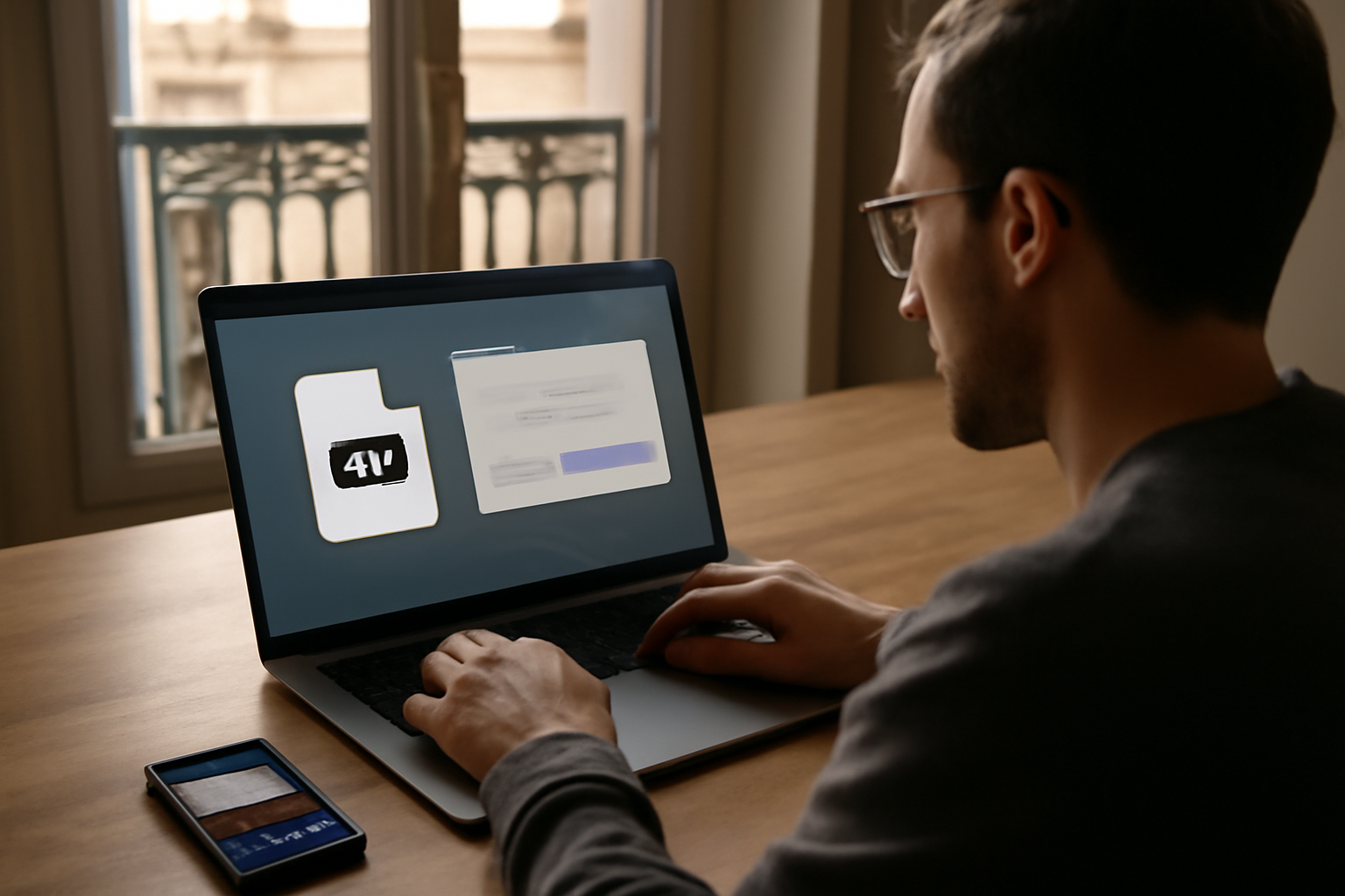 convertir avi vers mp4 sur un ordinateur avec un fichier AVI et un lecteur vidéo