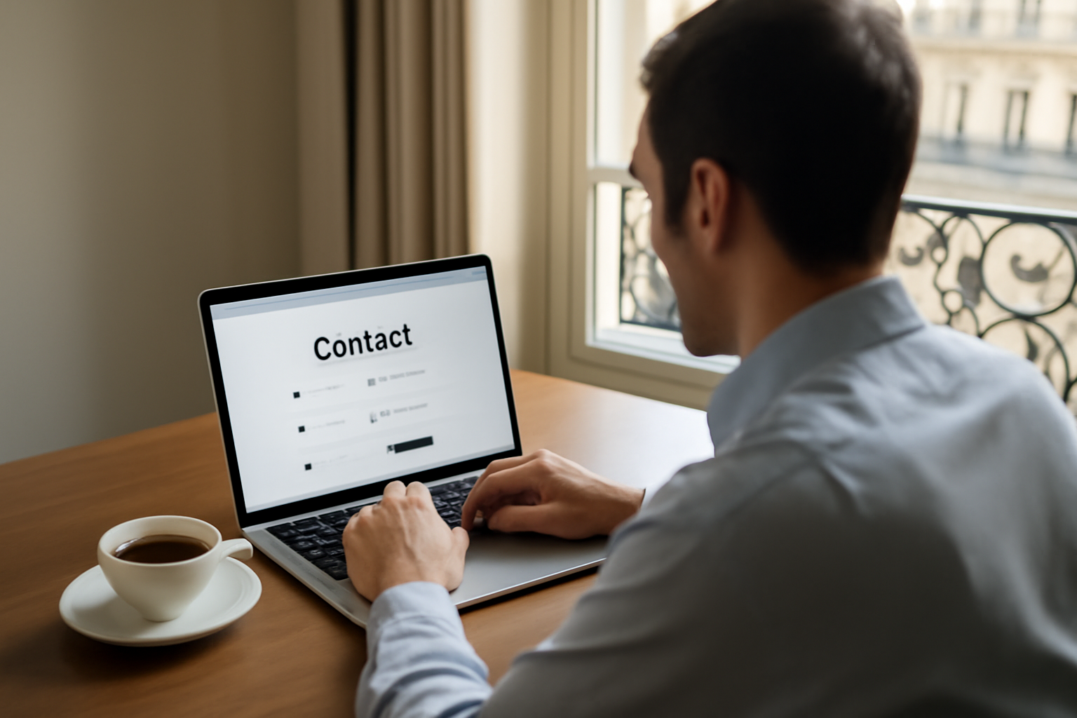 rechercher une adresse email depuis une page contact sur ordinateur