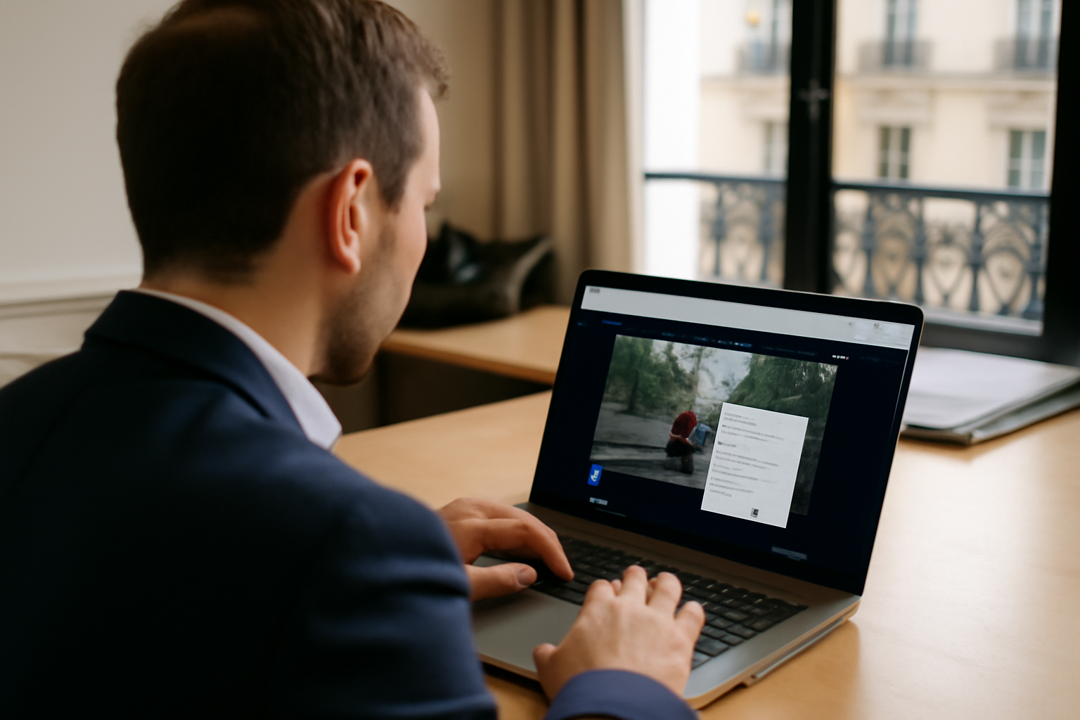 comment télécharger une vidéo x : écran d’un navigateur sur PC affichant une publication X et un menu de lecture