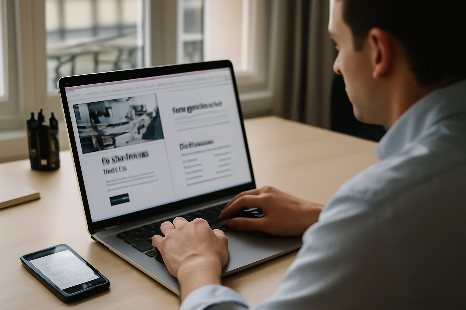 Tunnel de vente wordpress sur écran : landing et page de vente sur un ordinateur en France