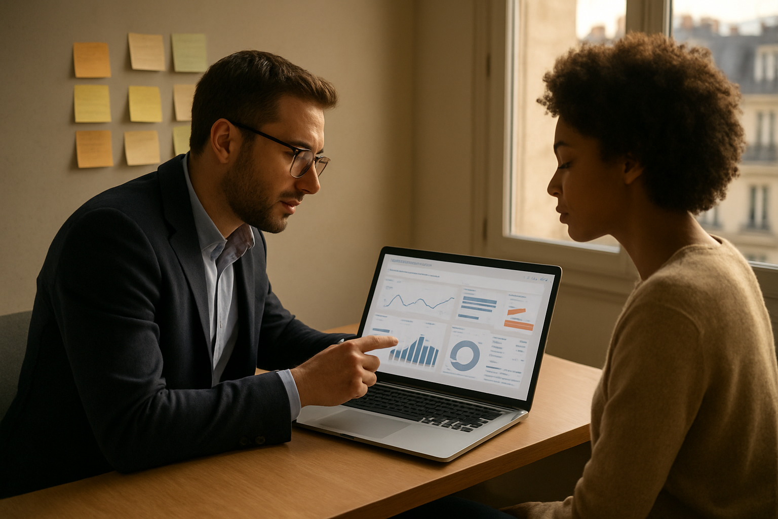 Équipe commerciale B2B configurant des séquences multicanales sur un tableau de bord