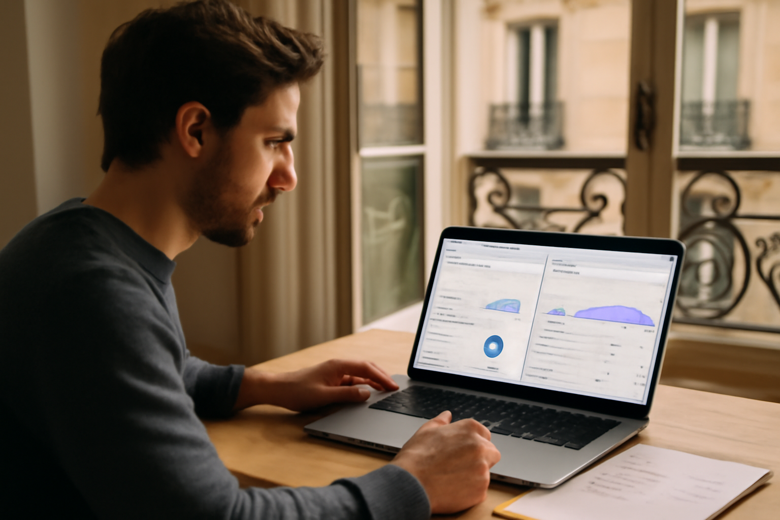 Audit des backlinks sur un écran avec Search Console et analyse de liens, bureau en France