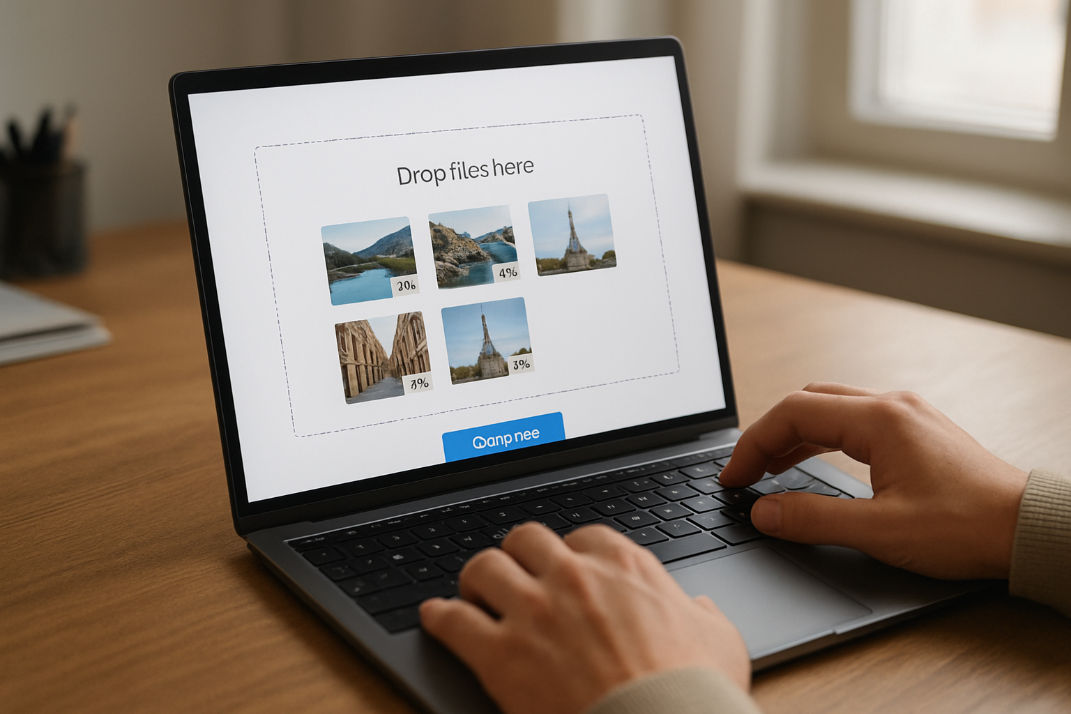 Dépôt multiple de fichiers JPG dans un outil de compression en ligne