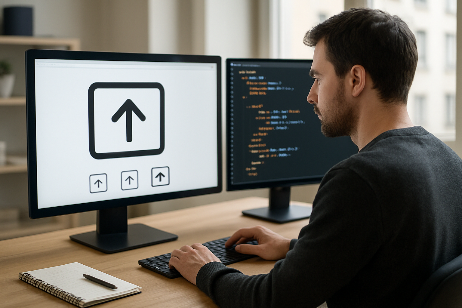 Fichier SVG affiché sur un écran avec aperçu navigateur et code XML à côté